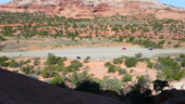 <b>Inside Wilsons Arch - </b>The view back down from inside the arch. Didn't seem that far away or as high from the road. (04/23/09) Inside Wilsons Arch