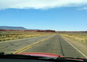 <b>US 191 in AZ</b> - Instead of cutting diagonally north and west across New Mexico to get to Kayenta, AZ, our next stop, we headed due west into Arizona and then north on US-191. (05/09/2018)
