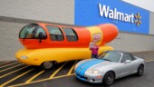 <b>Wienermobile: </b>With fingers crossed, hoping the Wienermobile App was going to be right, we braved driving into the outskirts of the Atlanta megalopolis to go to a Walmart parking lot in Lithonia. We were all smiles as soon as we pulled into the lot and could see it in all its glory. (2/17/19)