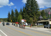 <b>Men's Stage Finishing</b> - Later in the day we went back down the road a bit from the AirBnB to watch the men's race come into town. The 6th stage for them was also ending at the Heavenly Mountain Resort, but they were starting 123 miles away in Folsom, CA. (05/18/2018)