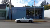 <em>Glendale</em> - I was parked further forward next to the green building, but as soon as I crossed the street to take the photo, the car that was behind me left, so I crossed back over and backed the car in front of the P.O., walked back across, took the photo, and then returned to the car. Because it is a real same town there was near zero traffic on the road. (10/04/21)