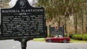 <b>Destination - Historic Site 1600s: </b>Charleston, SC was founded in the 1600s so we were hopefully that we might find something on our trip there. The primary purpose was the capture a raised draw bridge over the Wappoo Creek there, but it never went up while we were near it. On the way home we drove back on SC-61 which has part of it designated as a National Scenic Byway, but found no signage what so ever. It was not a total loss as we did find the entrance to Magnolia Plantation which dates to 1676. (1/30/16) Destination - Historic Site 1600s