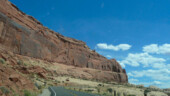 <b>Climbing - </b>Leaving the Welcome Center at Arches National Park you have to climb up from the valley road to get to see anything. (04/23/09) Climbing