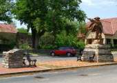 <b>Hico, TX</b> - We stopped here for a leg stretch walk and stumbled on a Billy the Kid statue. Turns out there is a Museum here where they have "evidence" that Billy the Kid wasn’t shot by Pat Garrett in New Mexico in 1881, but actually escaped him and was living as Brushy Bill in town here where he died. (05/03/2018)