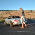 Photo 1: My favorite mod on the '95 Laguna - NB mirrors on an NA. Photo 2: I misremembered the category as just Rearview... so we went out tonite and recreated my favorite Instagram #cargirl pose. (7/3/20)