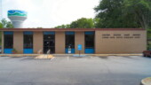 <b>Honea Path - 29654 - </b>The blue panels above and below the windows sort of color coordinate with the water tower in the background. (6/16/2007) Honea Path - 29654