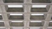 <b>Metro 1 - </b>Thursday morning we took the Metro from Arlington into DC. I liked the distinctive pattern of the concrete blocks used as walls and ceiling. (03/03/05) Metro 1