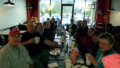 <b>Coffee with a Friend: </b>When "coffee shop with a friend" was on the destination list in 2015, on the last Saturday of the year, we advertised free coffee to anyone in the Master's Miata Club who would come and have their picture taken with us. We got 3 other people in 2 cars. This year we got 11 folks in 7 cars...(12/29/18)