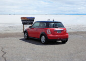 <b>Bonneville Salt Flats</b> - I was going to see about celebrating by trying to see how fast I could her up to on the 2 mile raceway, but because of the rain, the salt was still wet. You are not supposed to drive on it then. (05/11/2018)