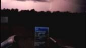 <b>Lightning or Hail!: </b>While out bicycling one evening through a local park we saw a storm towards the west that was producing lots of bright lightning. But by the time we rode the 2 miles home, hopped in the car and got back to a spot where we could see towards the west, the storm had quieted way down. I did manage to snag this one weak bolt, but we are going to start "storm chasing" for the rest of the month in hopes of capturing a nicer image. (8/8/18)