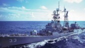 <b>Ocean - </b>Because the ocean can be an unfriendly place it is good to have a body guard. That is the job of this destroyer to the aircraft carrier U.S.S. Midway from which I took this picture. Ocean