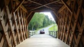 We were barreling down the road when my navigator said, "Did that sign say covered bridge?" I replied, "Didn’t notice." So we turned around and sure enough it did say covered bridge. When we first came around the corner I thought we’d hit the jackpot and could actually drive over the Auchumpkee Creek Covered Bridge, but as we got closer the chain preventing that came into focus. (5/19/14) Destination - Covered Bridge