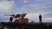 <b>EA-3B On Approach II - </b>I've got these out of sequence. This picture is really one frame before yesterday's. For a lot of these scanned slides from on the flight deck I used a Canon F-1 with a motor winder. The really nice thing about serving on the U.S.S. Midway during this time was the Air Boss and the Captain didn't mind non-essential crew on deck during flight-ops as long as you stayed behind the fouls lines. I've got a bunch of this kind of shot for several types of aircraft, plus I have a bunch of catapult shots too. EA-3B-On-Approach-II