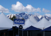 <b>Beautiful Backdrop</b> - While waiting for the women to start we wondered around the pop-up village filled with vendors selling stuff or giving away swag. (05/18/2018)