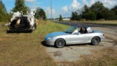 <b>Fresh Pavement: </b>So fresh the equipment used to put it down was cooling of along the side of the road. (10/12/17)