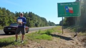 <b>State - Texas:</b> If you squint and look a little to the left of the left sign support about halfway down you might make out a brown granite marker in the shape of Texas. In last year's photo for the state of Texas these two identifiers were swapped. (9/14/15) State - Texas