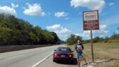 <b>County - Washington, PA:</b> The county seat of Washington County in Pennsylvania is a town called Washington which a big town where about three Interstate highways converge, a place we wanted to avoid. So we grabbed this sign just across the Monongahela River and headed southwest towards West Virginia. (9/8/15) County - Washington, PA