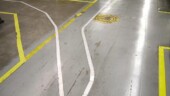 <b>Pathways - </b>Through out our plant there are yellow stripes, either painted or taped, to signify the pathways through the manufacturing and assembly areas. Not only are these pathways used by pedestrians, but by fork lifts as well. To add to the traffic there are a couple of small automated carts about the size of a Radio Flyer wagon that shuttle parts between the assembly lines and the stockroom. These carts are named Bubba and Bubbette, each with its own company ID card and they follow the pathways that are the silver tape. (06/29/2004) OLYMPUS DIGITAL CAMERA