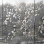 <b>Korean War Memorial II - </b>There were hundreds of these shadowy figures bead blasted into the granite wall that ran the length of the column of men statues. (04/10/2007) Korean War Memorial II