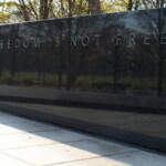 <b>Freedom Is Not Free - </b>This engraving is on the granite wall opposite the small reflecting pool of the Korean War Memorial. (04/10/2007) Freedom Is Not Free