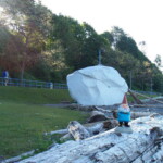 <b>Gnorm and White Rock - </b> The reason the town of White Rock, BC got its name 50 years ago. I guess it was white-ish in the beginning, but now they paint it white every year. (05/29/07) Gnorm-and-White-Rock