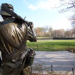 <b>Vietnam War Memorial I - </b>A view of the Vietnam War Memorial from behind The Three Soldiers statue that was added later to quell the "controversial" design of the Wall. (04/10/2007) Vietnam War Memorial I