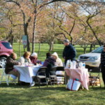 <b>Blossom Breakfast - </b>You just know these people paid big bucks for a pampering tour involving Cherry Blossoms. They were in the middle of the two week festival and ordinarily it would have been worth the money, but Mr. Weather played some dirty tricks including a heavy rain and windy day knocking most of the flowers off the trees and dropping the temperature 20 degrees below where it was supposed to be. (04/10/2007) Blossom Breakfast