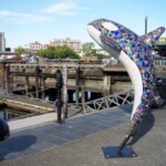 <b>Artsy Orca - </b>Aiken had art horses a few years ago and Victoria, BC had orcas two years ago. And like Aiken, after the event ran, the sculptures were auctioned off and some local businesses purchased them for display outside their doors. A whale watching outfit on the Inner Harbour bought this one. (05/31/07) Artsy Orca