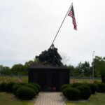 <b>Iwo Jima Memorial - </b>Right on the town line between New Britain & Newington is the National Iwo Jima Memorial. It can be seen from Route 9 which we frequently use to get to & from my brother's house. I have a photo of the monument in Arlington and every time we pass this one, I think to myself, ''I should stop and get a photo.'' This morning I did. (07/04/07) Iwo Jima Memorial