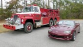 The town of Windsor, SC had this older truck parked outside their station on a Sunday afternoon. I'm guessing that there is a newer shinier one in a bay behind one of the closed doors. (3/22/14) Destination - Fire Truck