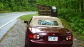 We are entering this National Forest, but the gravel lot is on the other side so it looks like we are leaving. (5/10/14) National Forest - Nantahala