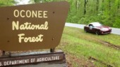 The sign entering the forest was to hard to get to, so this is the sign on our way out on GA 83 near the Ocmulgee River. (4/19/14) National Forest - Oconee