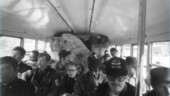 <b>Crowded - </b>Here is one from the bus trip back from the ship, taken using my cheapo 21mm lens. About 20 people sharing a school bus along with the rattan furniture bought in the Philippines, spare air plane parts in crates and all our sea bags. This may look crowded, but after having spent a few months at sea on an aircraft carrier, to us it seemed quite roomy. Crowded
