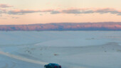 <b>Sandy Mustang - </b>A picture of our rental Mustang from the top of a dune at White Sands. (04/19/09) Sandy Mustang