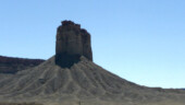 <b>Chimney Rock - </b>This photo, again from the moving car, is to make up for missing the Chimney Rock in Nebraska. (04/22/09) Chimney Rock