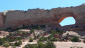 <b>Wilsons Arch - </b>Named for beloved Mets outfielder Mookie Wilson with a span of 91 feet, a height of 46 feet and being right off the road to Moab, UT this is a popular place. We stopped because there was a geocache right across the street. (04/23/09) Wilsons Arch