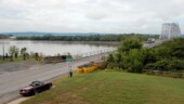 <b>Lakes & Rivers - Mississippi River:</b> Just outside the town of Chester, IL is a bridge over the Mississippi River. Just out of the frame to the left is the town's Welcome Center and an 8' bronze statue of Popeye. (9/11/15) Lakes & Rivers - Mississippi River