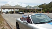 <b>Toll Booth: </b>Cross Island Parkway on Hilton Head Island - Opened in 1998 so the the rich folks who live in Sea Pines Plantation don't have to creep along the 6 miles of congested US-278 from the head of the island to their homes on Mizzenmast Court. Toll cost (and subsequently the photo cost) $1.25. (4/2/17)