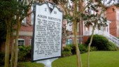 <b>Historic Landmarks 04 - Aiken Institute: </b>Historical Marker close-up