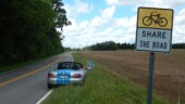 <b>Share the Road: </b>We were going to try and stake out the local bicycle club's Sunday morning ride for this challenge point, but found this sign along a local back road and thought it looked like a nice road to take a ride on. (8/4/18)