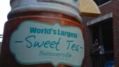 <b>Worlds Largest (Sweet Tea): </b>These challenge points were hard earned. Our first attempt was from the street, but the "mason jar" full of iced tea was tucked into a alley between buildings. While our first photo from the street would probably suffice, we circled the building and even tried a few different car positions on a couple of different levels of the adjacent parking garage taking 10 photos before settling on our actually entry. (4/1/2018)