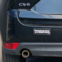 <b>Bumper Sticker</b> - In the past I have put Geocaching Travel Bug sticker on a car for a trip, but this time I attached a bumper sticker. (03/25/22)
