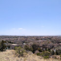 <b>Overlooking Downtown Santa Fe</b> - We brought a couple of geocaching Travel Bugs with us from Oregon to pass along. There was a cache here in Fort Mary Park that also had a nice overlook out over downtown Santa Fe. (04/05/22)