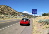 <b>Musical Highway</b> - Just east of Albuquerque on old Route 66 is a section of road that if you place your right wheel just so
and drive along at 35 MPH you can hear America the Beautiful. (05/08/2018)