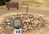 <b>Commemorative Rocks</b> -
The Navajo were forced to leave their beloved land and were force marched a distance of over 400 miles to the Bosque Redondo Reservation. (05/23/2018)