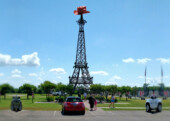 <b>Eiffel Tower Texas Style</b> - The first time we visited Paris, TX it was to take a picture of this bit of Roadside America for the 2014 Moss Motoring Challenge. So on this visit I had to take one with the Mini too, although this wasn't the real reason we are here this time. (05/25/2018)